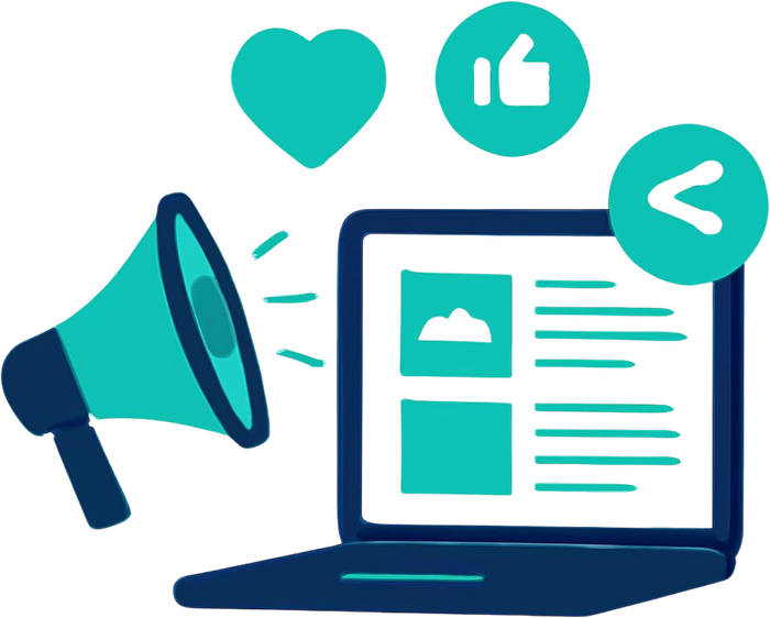 Social media marketing engagement illustration for TractivLeads